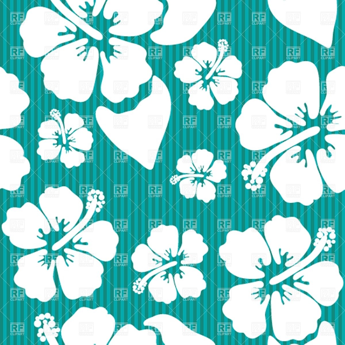 1200x1200 Seamless Pattern With Hawaiian Hibiscus Flower Vector Image