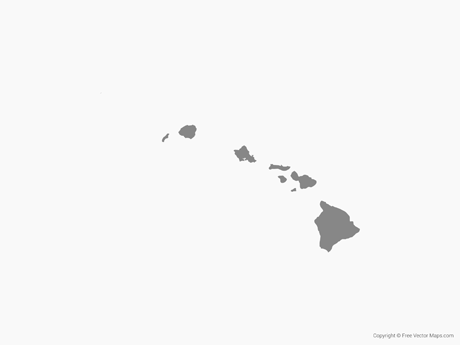 460x345 Vector Map Of Hawaii