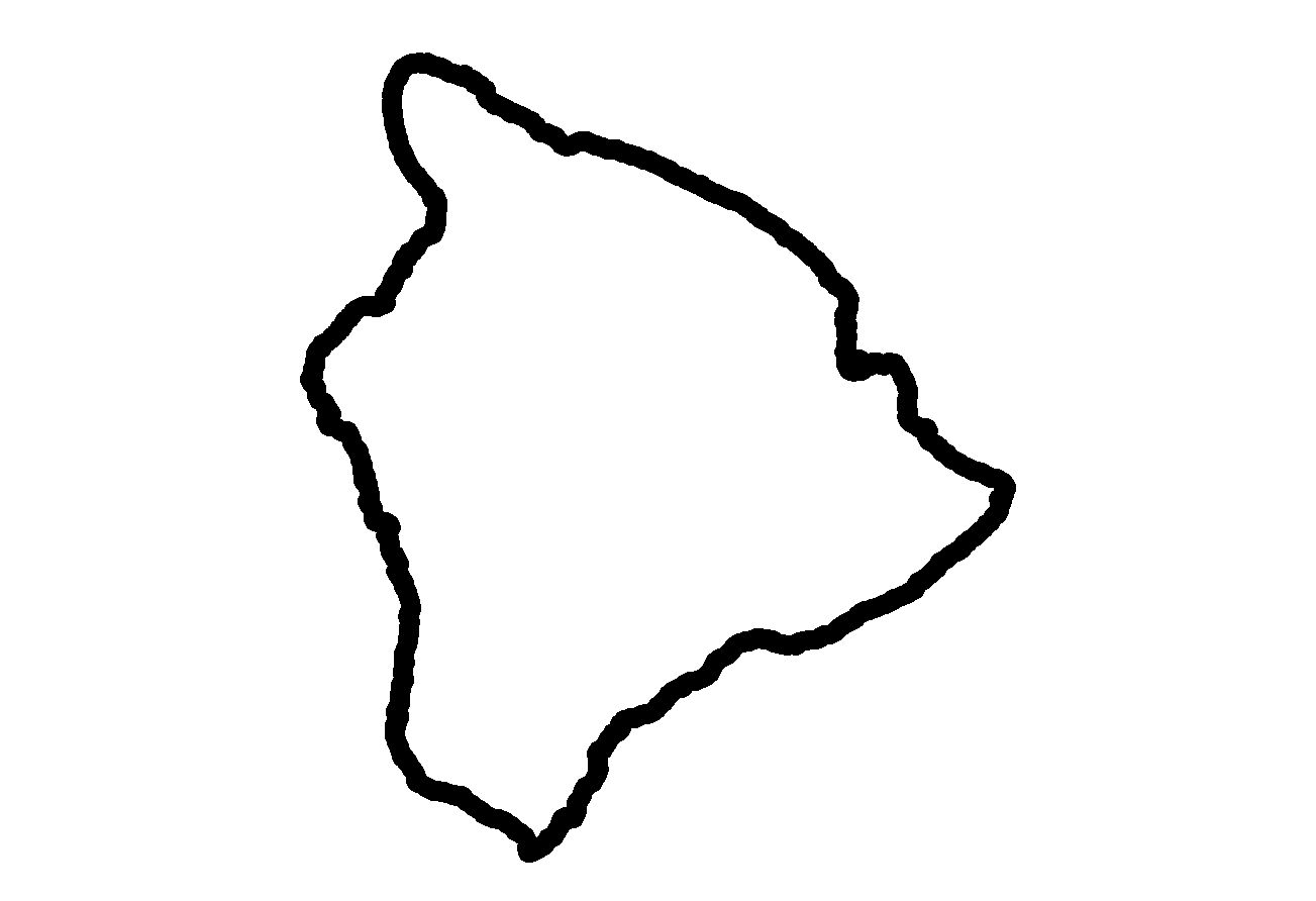 1303x892 Clipart Of A Yellow Silhouetted Map Shape The State Hawaii United