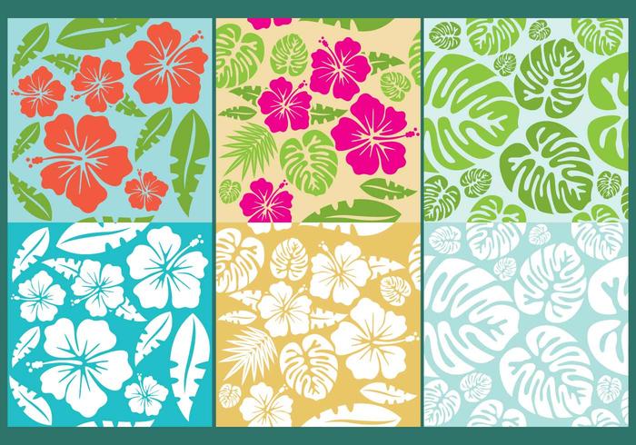 700x490 Hawaiian Flowers Pattern Vectors
