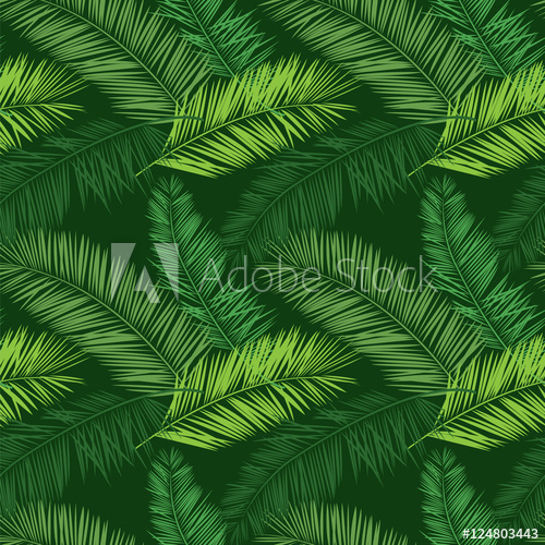 500x500 Green Palm Vector Seamless Pattern. Hawaiian Shirt Pattern With