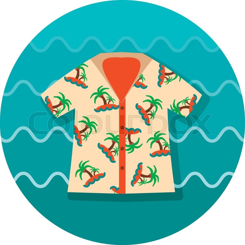 800x800 Hawaiian Shirt With Palm Tree Vector Icon. Beach. Summer
