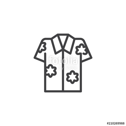 500x500 Hawaiian Shirt Outline Icon. Linear Style Sign For Mobile Concept