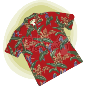 300x300 Royalty Free Red And Green Hawaiian Shirt 162964 Vector Clip Art