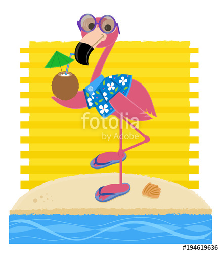 437x500 Flamingo At The Beach