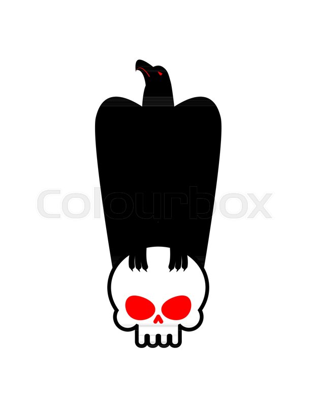 622x800 Eagle And Skull Template For Emblem. Hawk Logo. Vector
