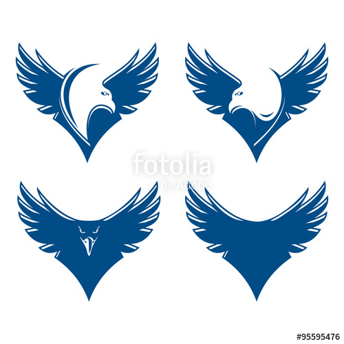 500x500 Eagle Hawk Wing Logo Icon Set Stock Image And Royalty Free Vector
