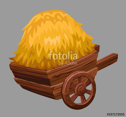 500x465 Cart With Hay. Vector Illustration Stock Image And Royalty Free