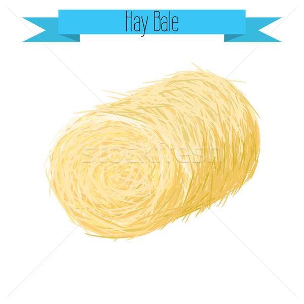 600x600 Hay Bale Vector Illustration On White. Vector Illustration
