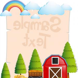 300x300 Paper Template With Red Barn And Hay Vector Sohadacouri