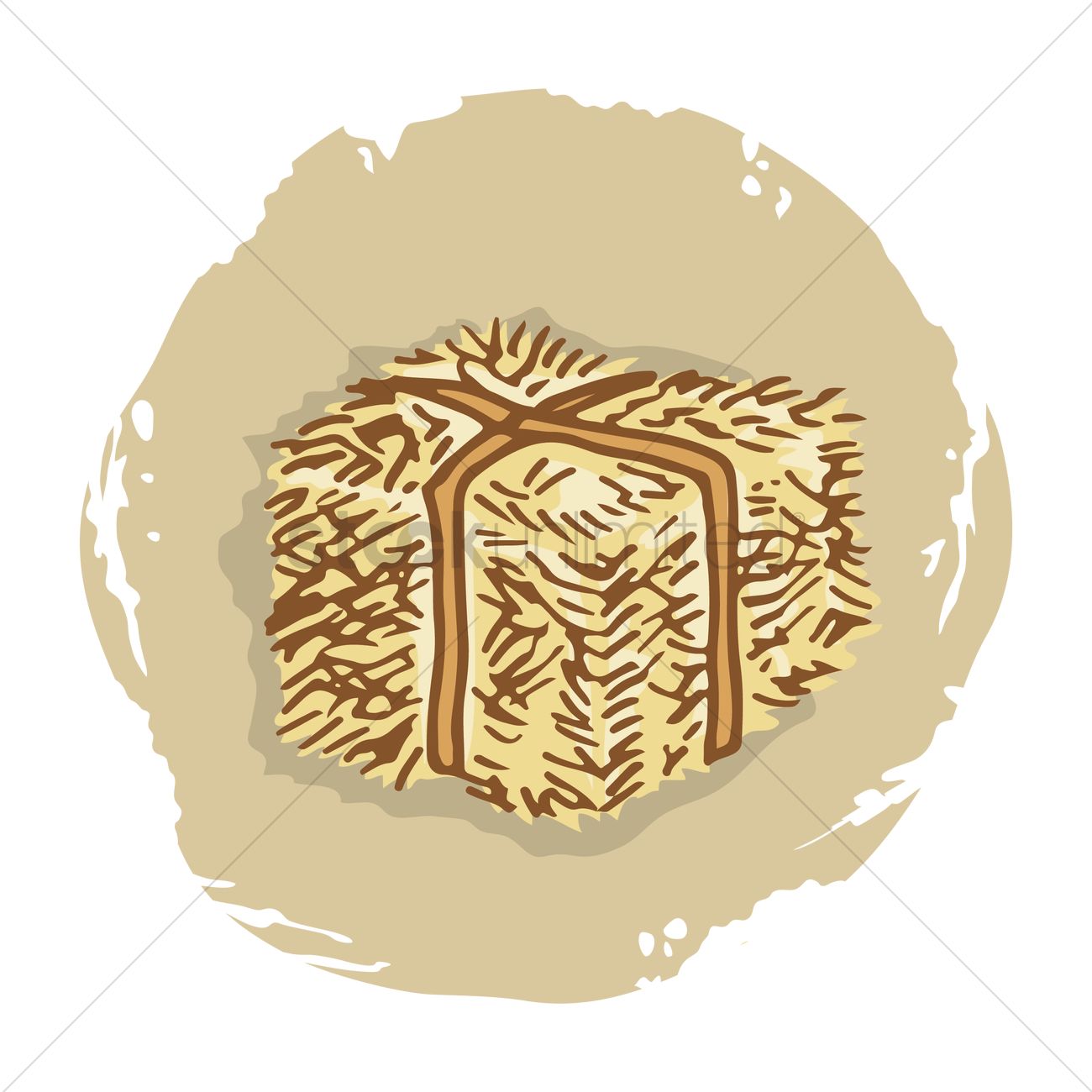 1300x1300 Bale Of Hay Vector Image