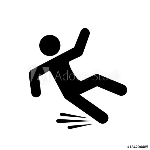 500x500 Fall Hazard Vector Pictogram