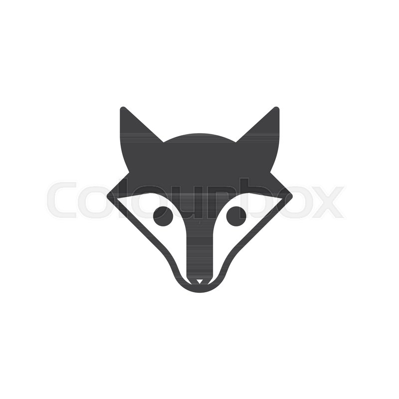 800x800 Fox Head Icon Vector, Filled Flat Sign, Solid Pictogram Isolated