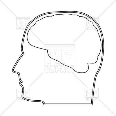 400x400 Head With Brain Outline Icon Vector Image Vector Artwork Of