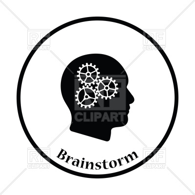 400x400 Icon Of Head With Gears