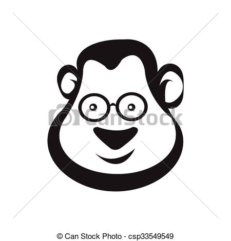 450x470 Monkey Head Icon Vector.