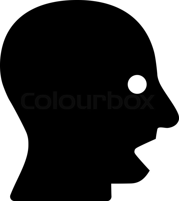 711x800 Shouting Head Vector Icon. Style Is Flat Symbol, Black Color