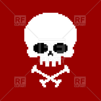 400x400 Skull Head With Pixel Art