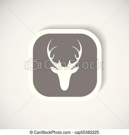450x470 Vector Christmas Deer Head Icon. Vector Illustration