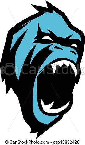 277x470 Gorilla Head Vector Logo Design. Good As A Sport Team Mascot.