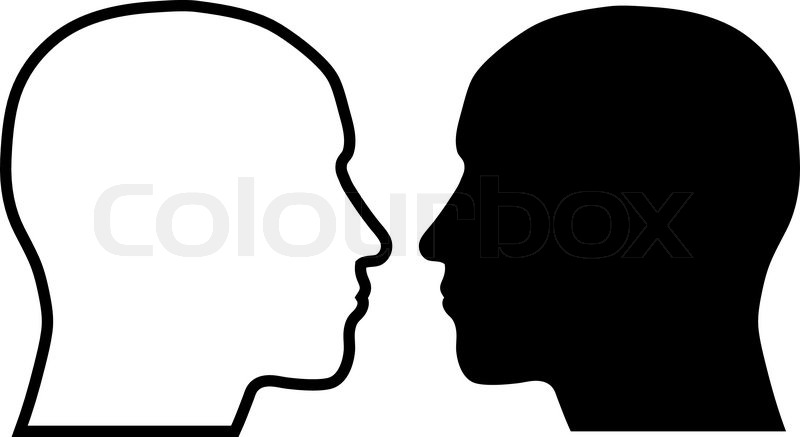 800x437 Human Head Silhouettes Stock Vector Colourbox