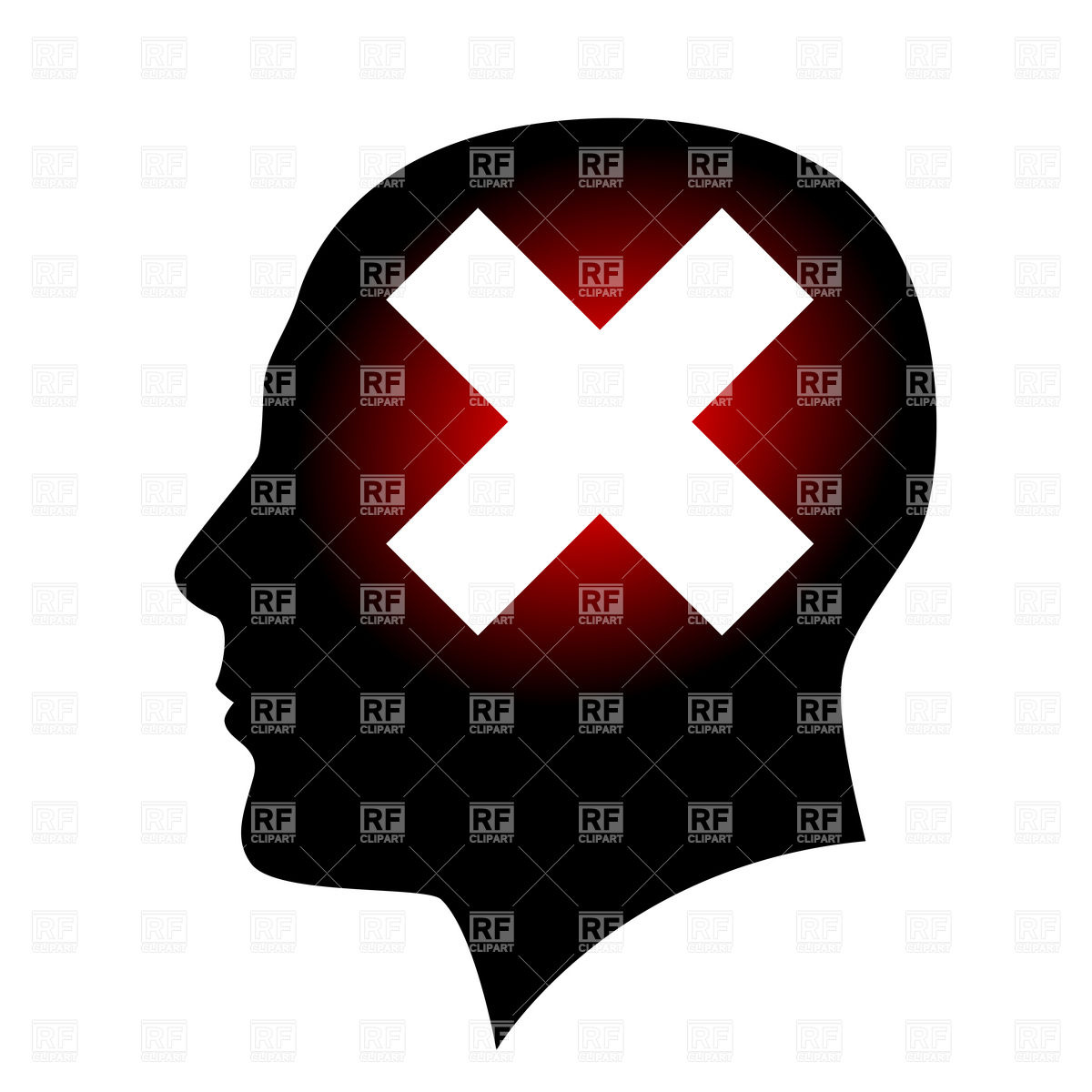 1200x1200 Silhouette Of Head With Cross Sign