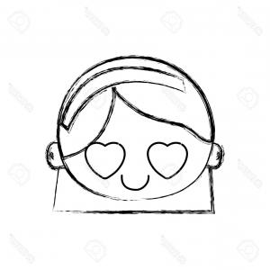 300x300 Photostock Vector Figure Head Girl In Love With Hair And Headband