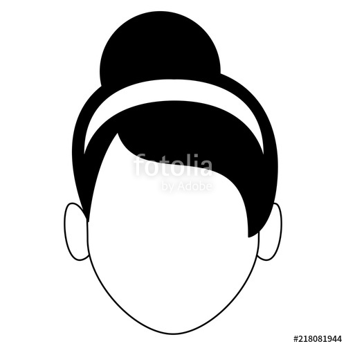 500x500 Woman Faceless With Headband Vector Illustration Graphic Design