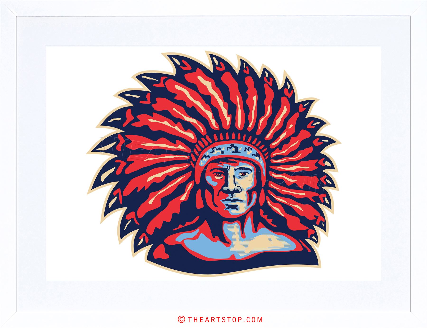 1800x1382 Painting Native American Indian Headdress Vector Framed Print
