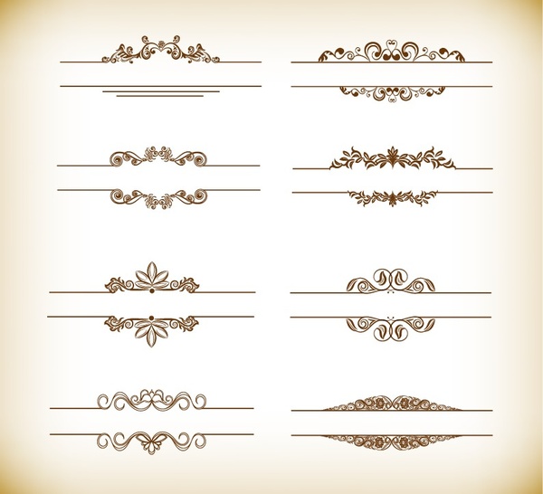 600x546 Header Frame With Retro Floral Elements Vector Illustration Free