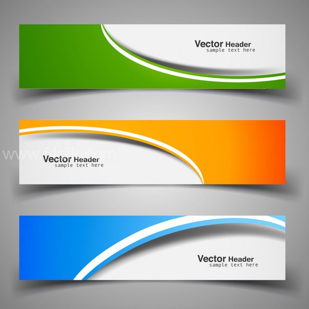 626x626 Vector ] Colorful Decorative Headers Free Download
