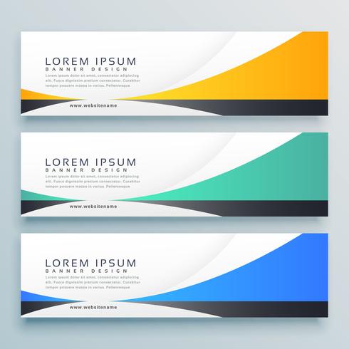 490x490 Three Horizontal Banners Header Vector Design
