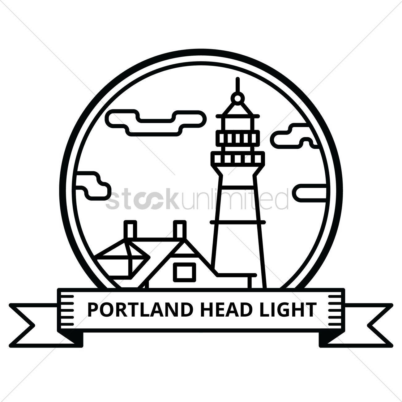 1300x1300 Portland Headlight Vector Image