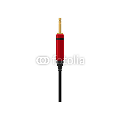 400x400 Flat Vector Icon Of Red 3.5 Mm Audio Jack. Headphone Connector