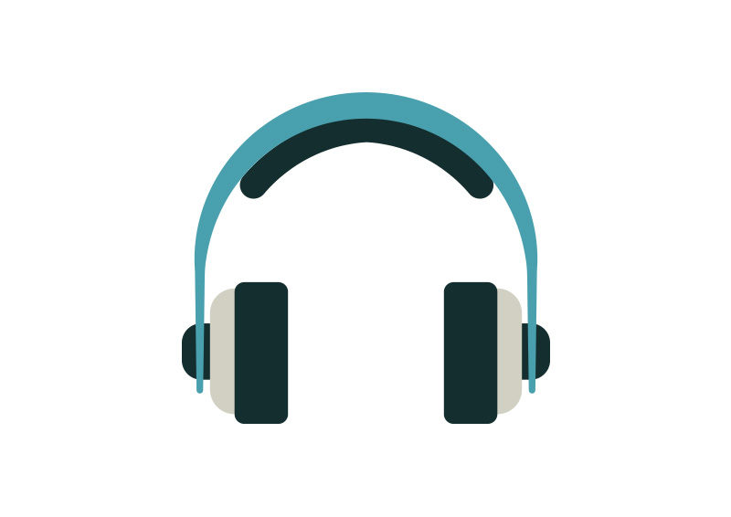 800x566 Headphones Flat Vector Icon