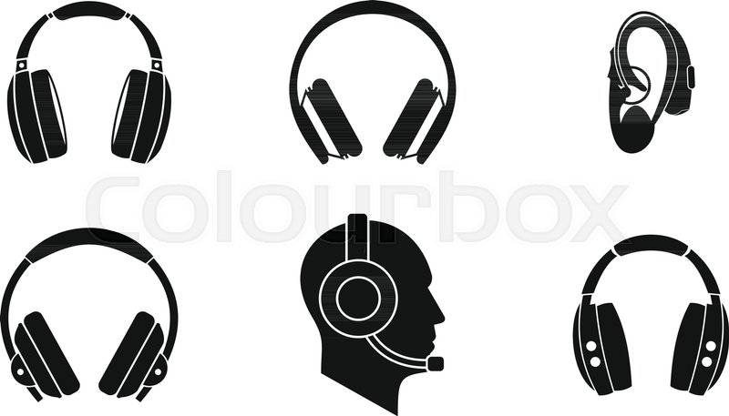 800x457 Headphones Icon Set. Simple Set Of Headphones Vector Icons For Web