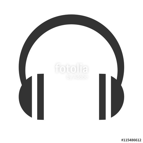 500x500 Headphones Icon. Headphones Logo. Simple Flat Picture Of