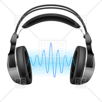 400x400 Realistic Headphones And Music Wave Vector Image Vector Artwork