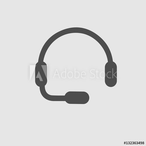 500x500 Headset Vector Icon Eps 10. Headphone And Microphone Simple