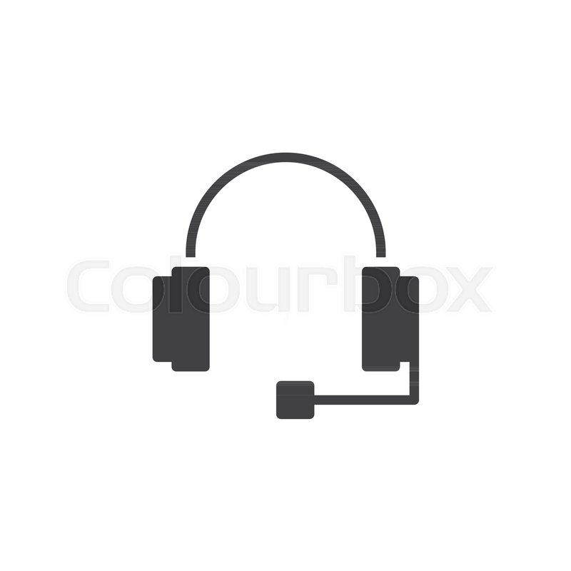 800x800 Headset Vector Icon. Filled Flat Sign For Mobile Concept And Web