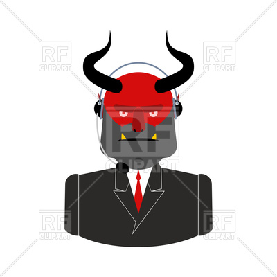 400x400 Hell Call Center. Satan With Headset. Vector Image Vector