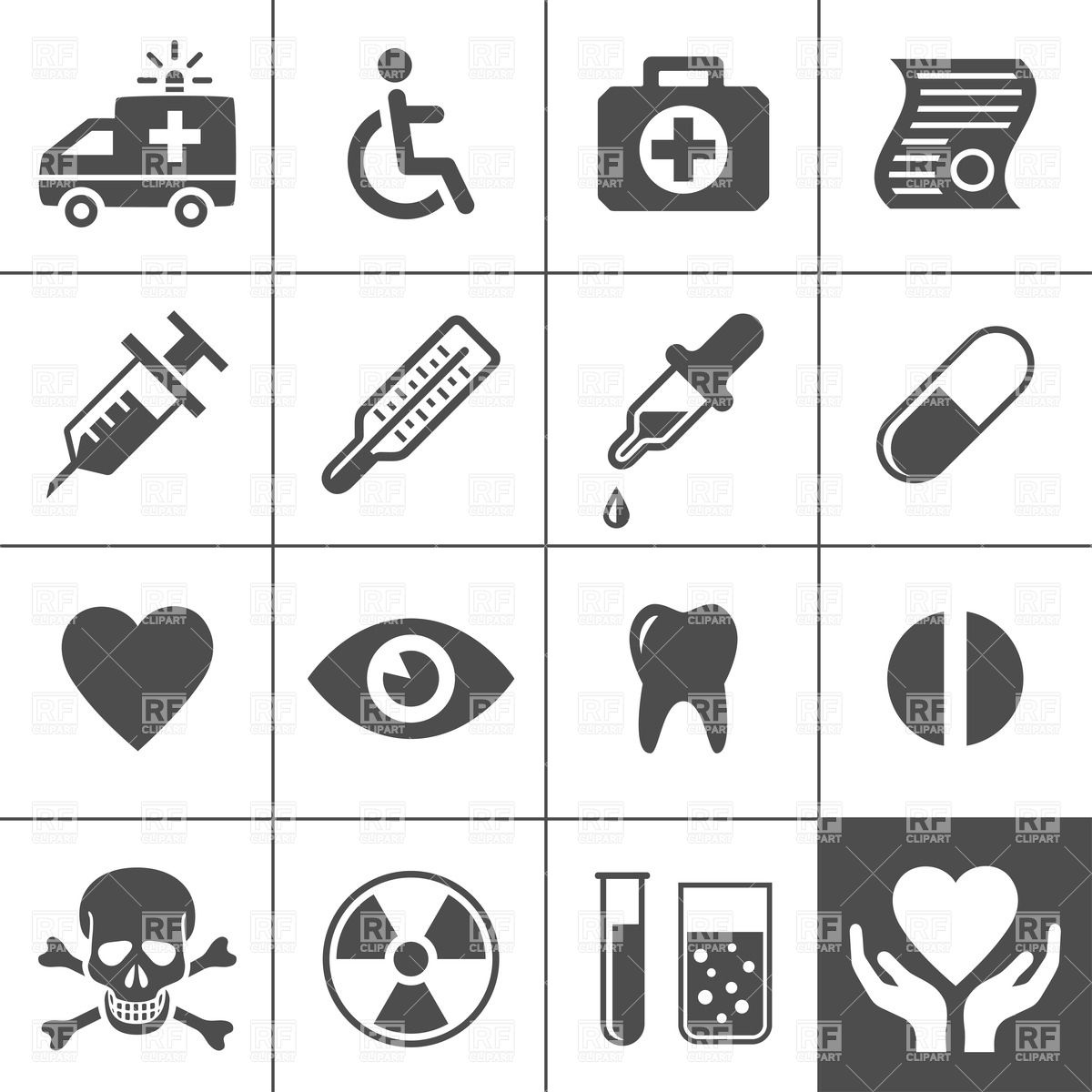1200x1200 Medical And Health Care Simple Icon Set Vector Image Vector
