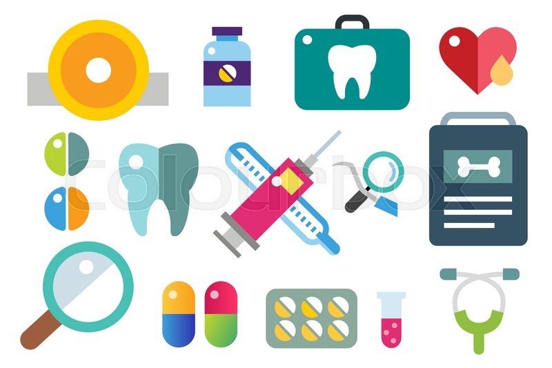 800x533 Medicine Vector Icons Set. Doctors Tools For Health Care. Medic