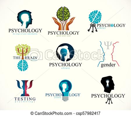 450x400 Psychology, Brain And Mental Health Vector Conceptual Icons Or