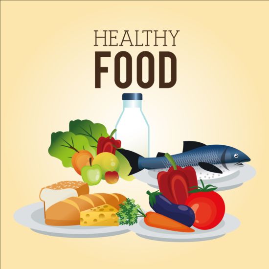 550x550 Healthy Food Illustration Design Vector 05 Free Download