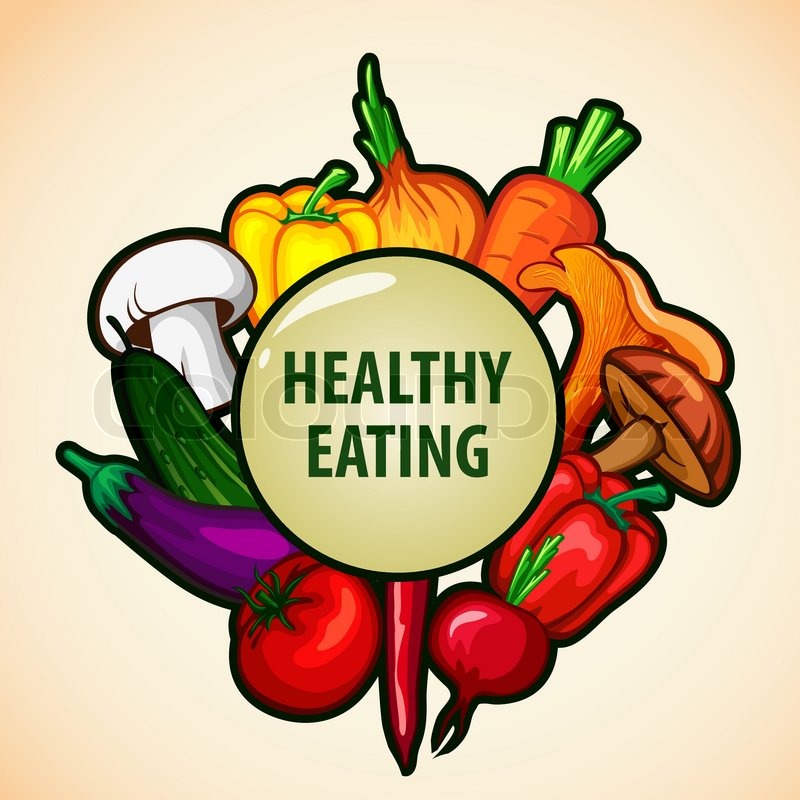 800x800 Healthy Food Menu Background Vegetable Vector Illustration Stock