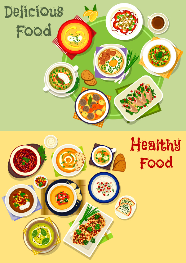 600x847 Healthy With Delicious Food Vector Template 08 Free Download
