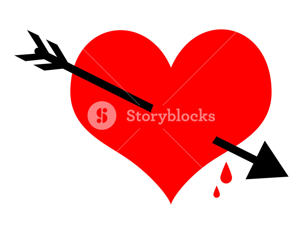 1000x773 Heart Arrow Vector Shape Royalty Free Stock Image