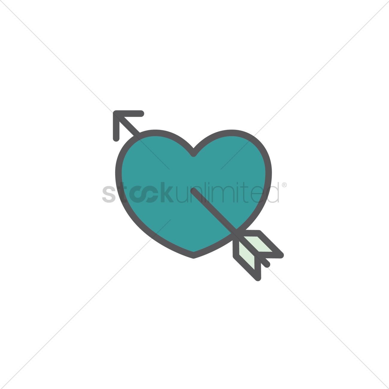 1300x1300 Heart With Arrow Vector Image