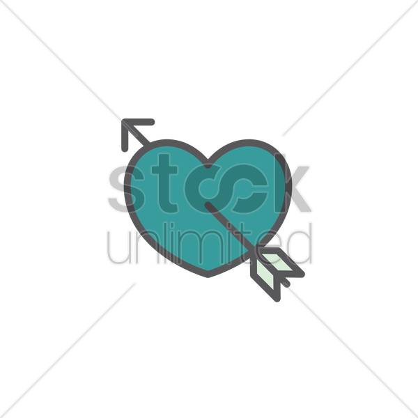600x600 Heart With Arrow Vector Image